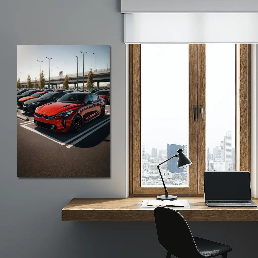 Kia Stinger Red Fleet Parking Lot – Wall Art
