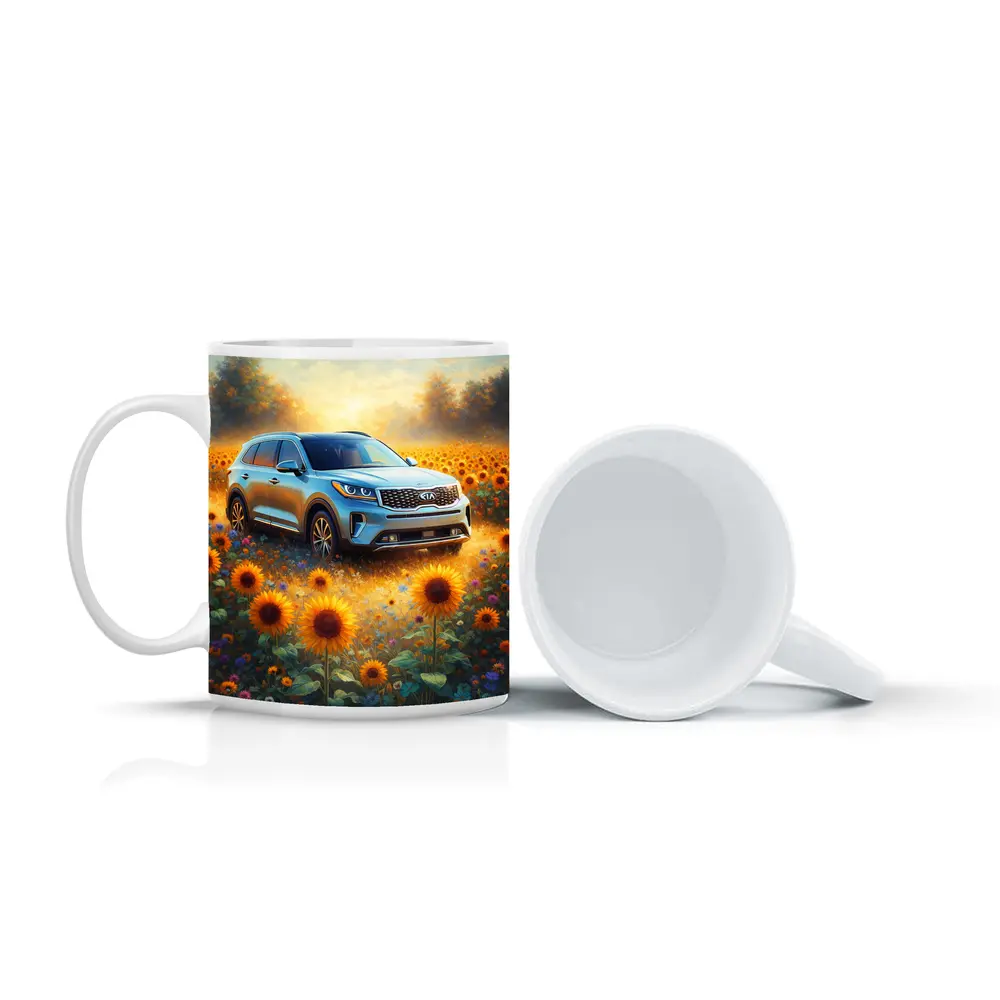 Kia Sorento SUV Sunflower Field Painting – Mugs