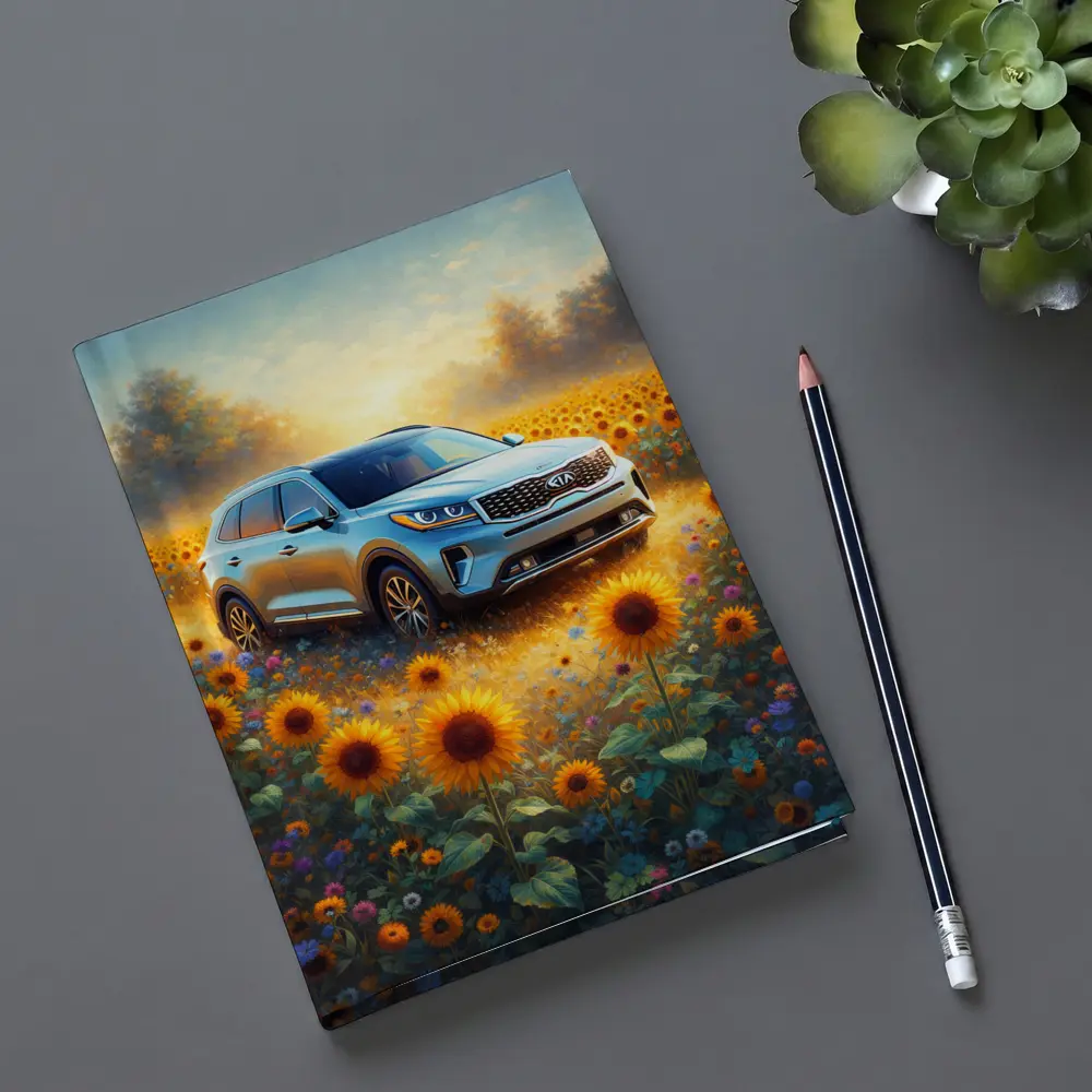 Kia Sorento SUV Sunflower Field Painting – Notebooks