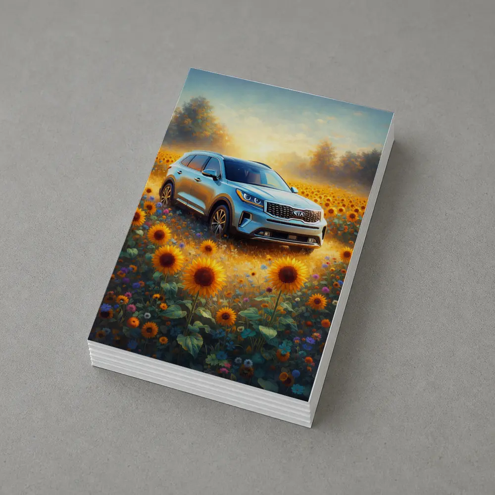 Kia Sorento SUV Sunflower Field Painting – Postcards