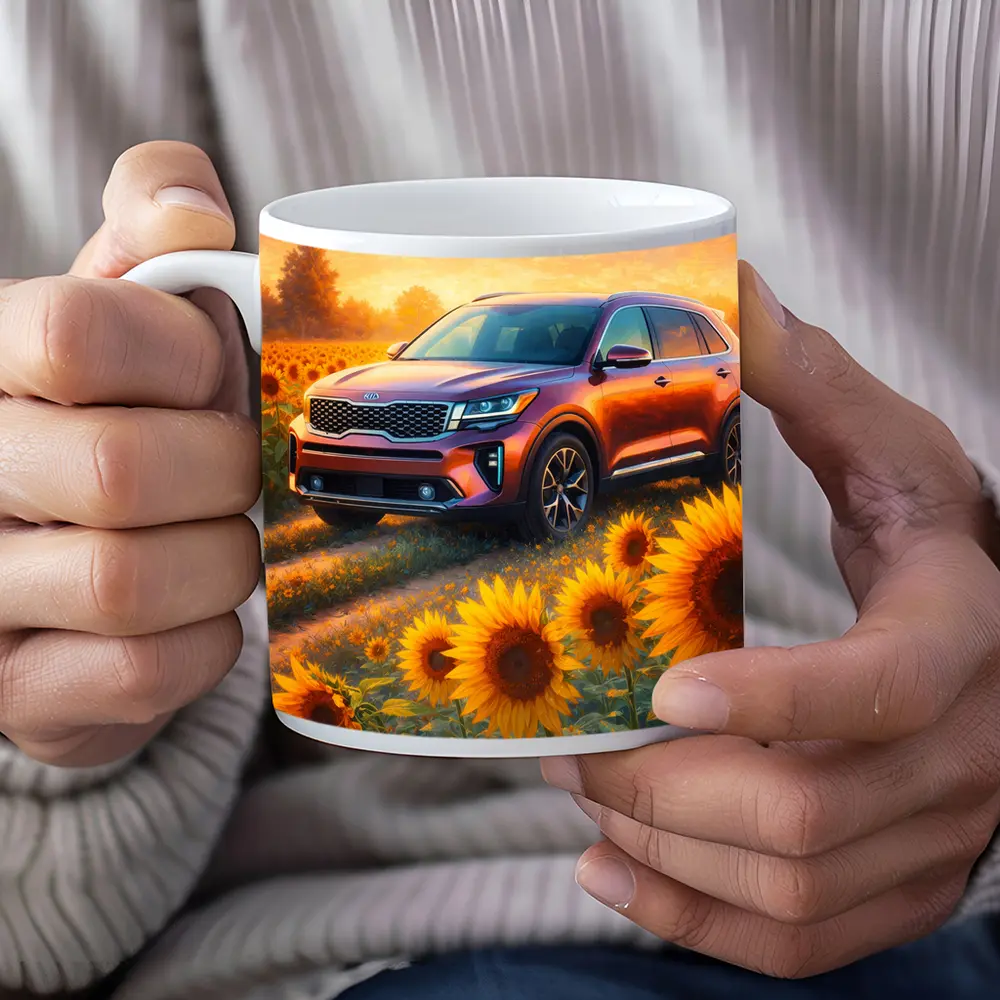 Kia Sorento SUV Sunflower Field Sunset – Mugs