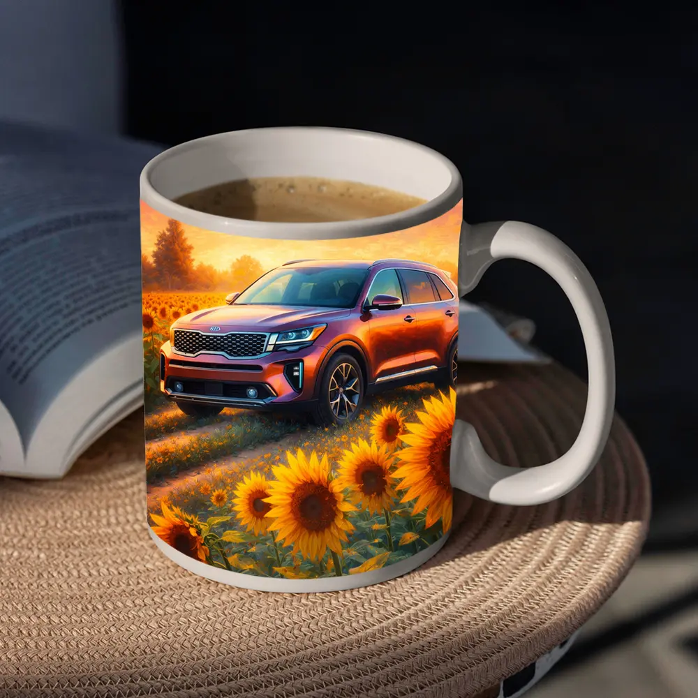 Kia Sorento SUV Sunflower Field Sunset – Mugs