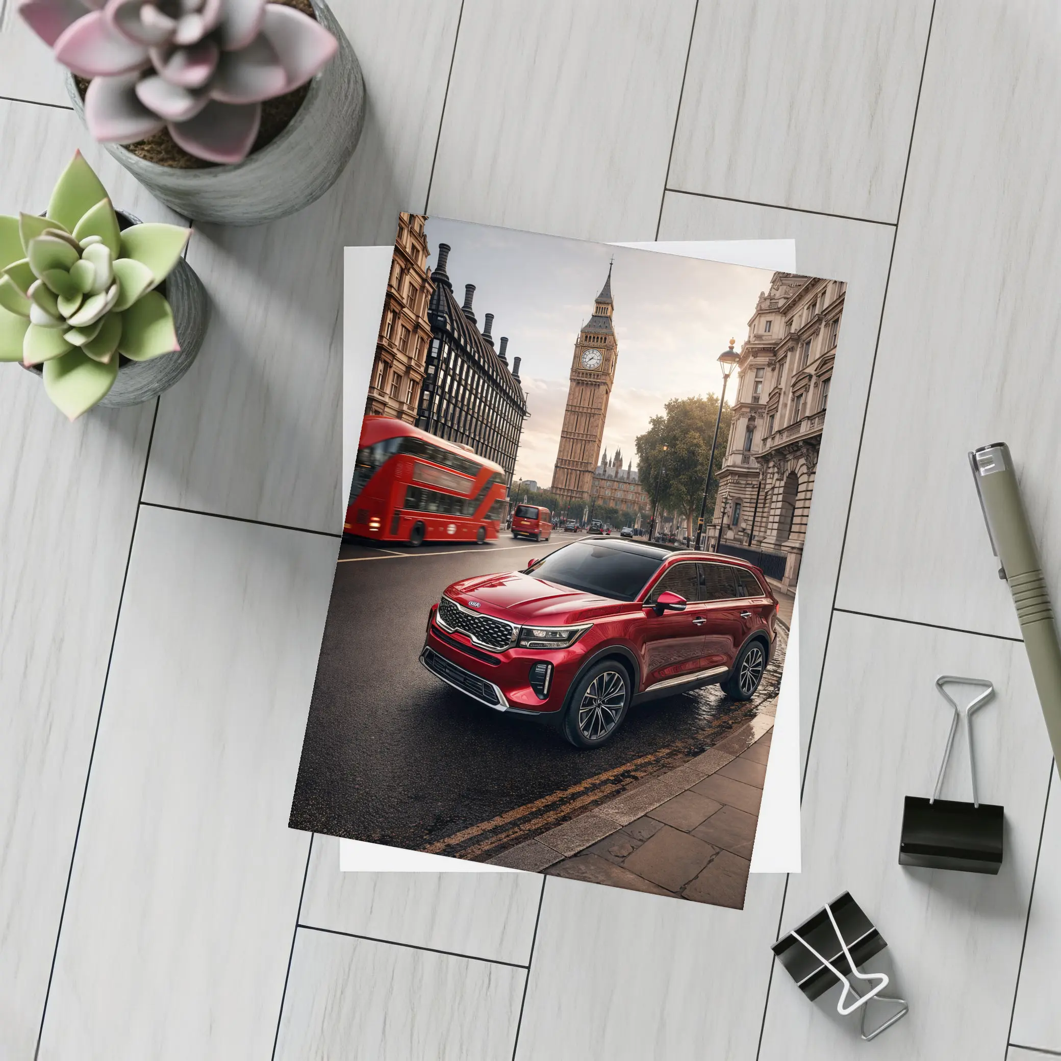 Kia Telluride Red SUV London Big Ben – Postcards