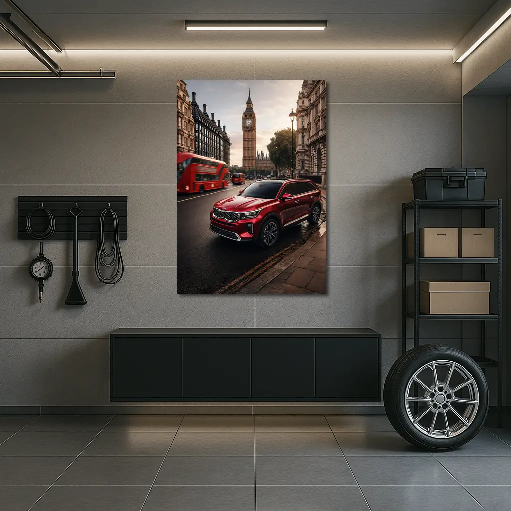 Kia Telluride Red SUV London Big Ben – Wall Art