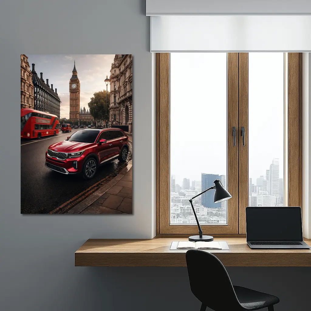 Kia Telluride Red SUV London Big Ben – Wall Art