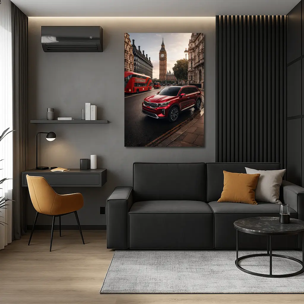 Kia Telluride Red SUV London Big Ben – Wall Art