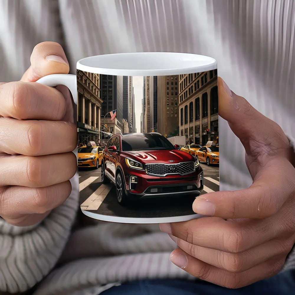 Kia Sorento Crossing New York City Street – Mugs