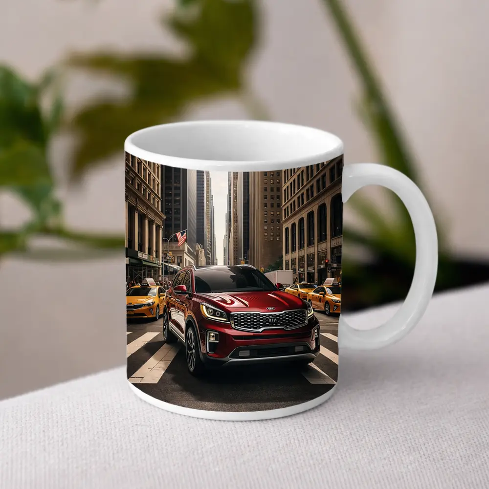 Kia Sorento Crossing New York City Street – Mugs
