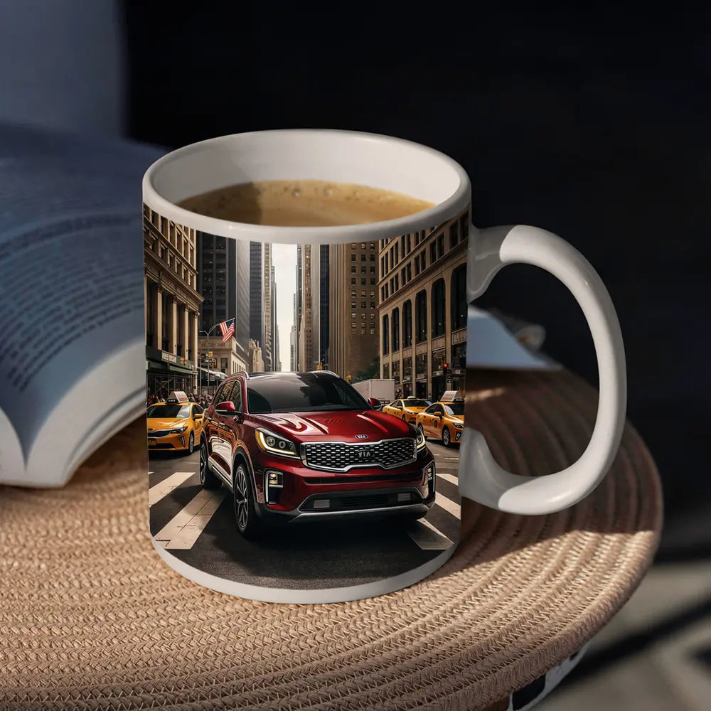 Kia Sorento Crossing New York City Street – Mugs