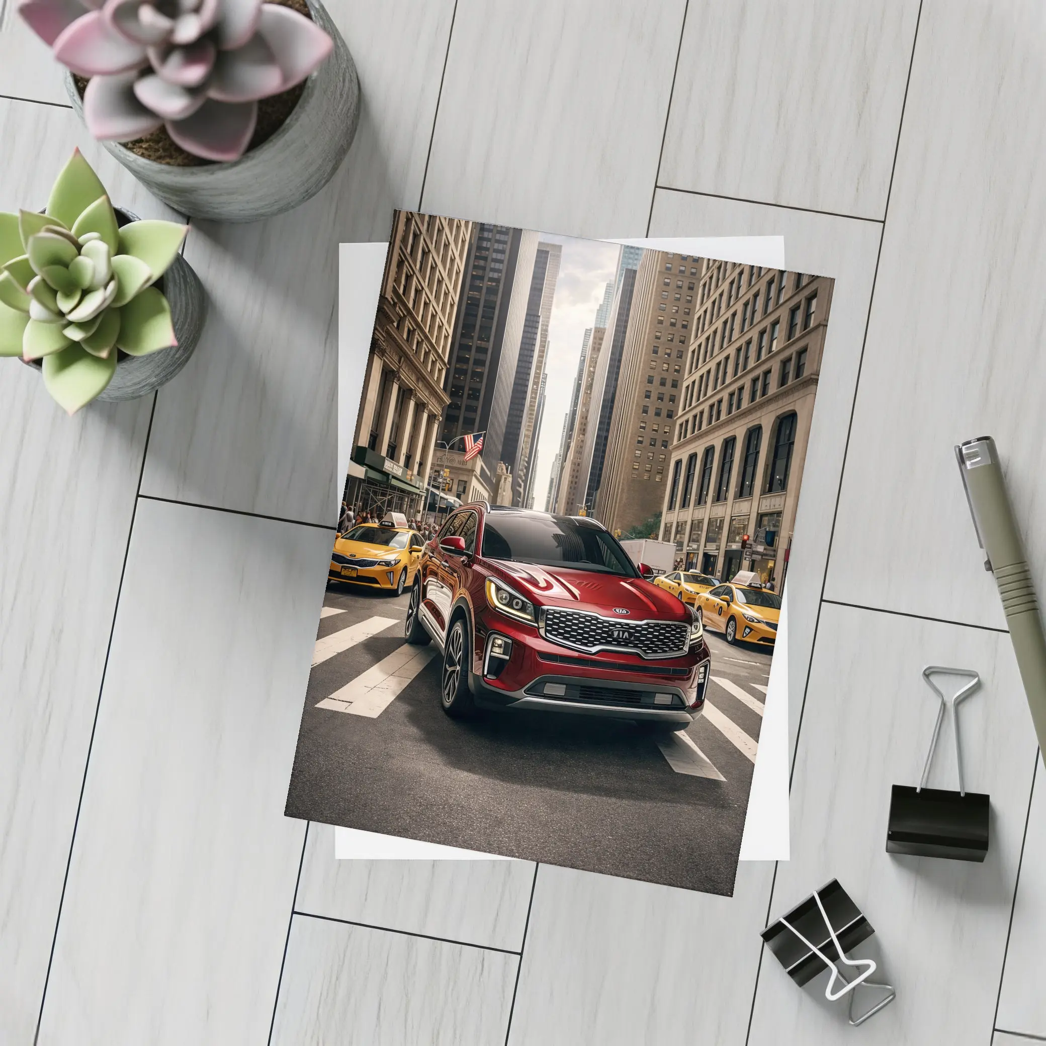 Kia Sorento Crossing New York City Street – Postcards