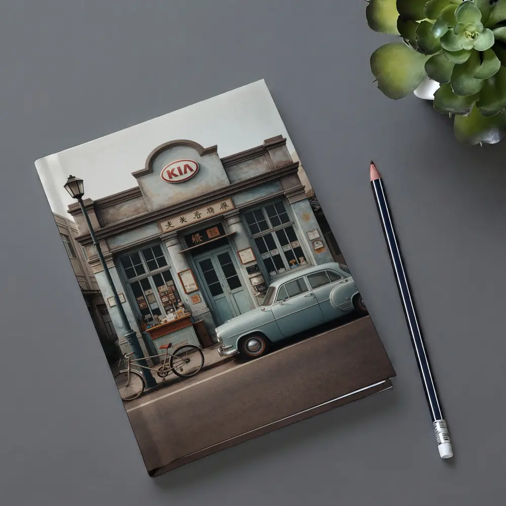 Kia Vintage Storefront Classic Car Street – Notebooks