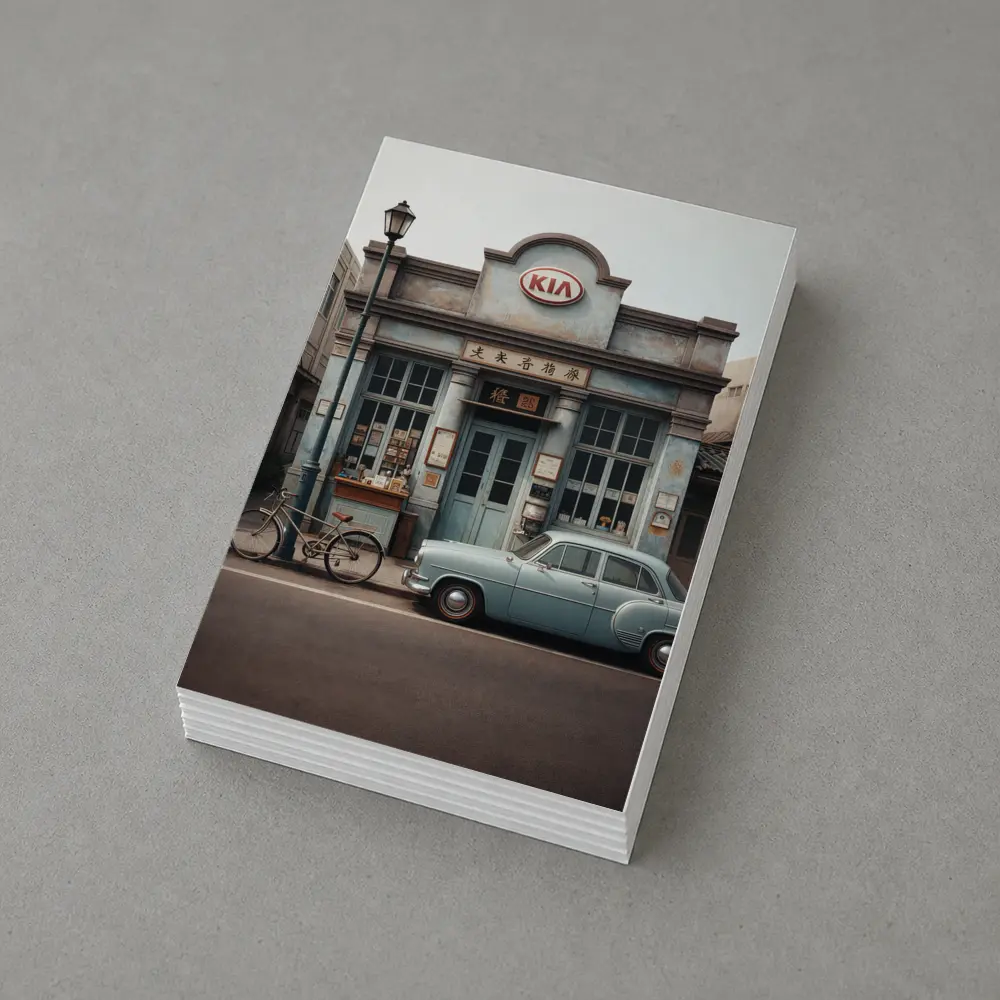 Kia Vintage Storefront Classic Car Street – Postcards
