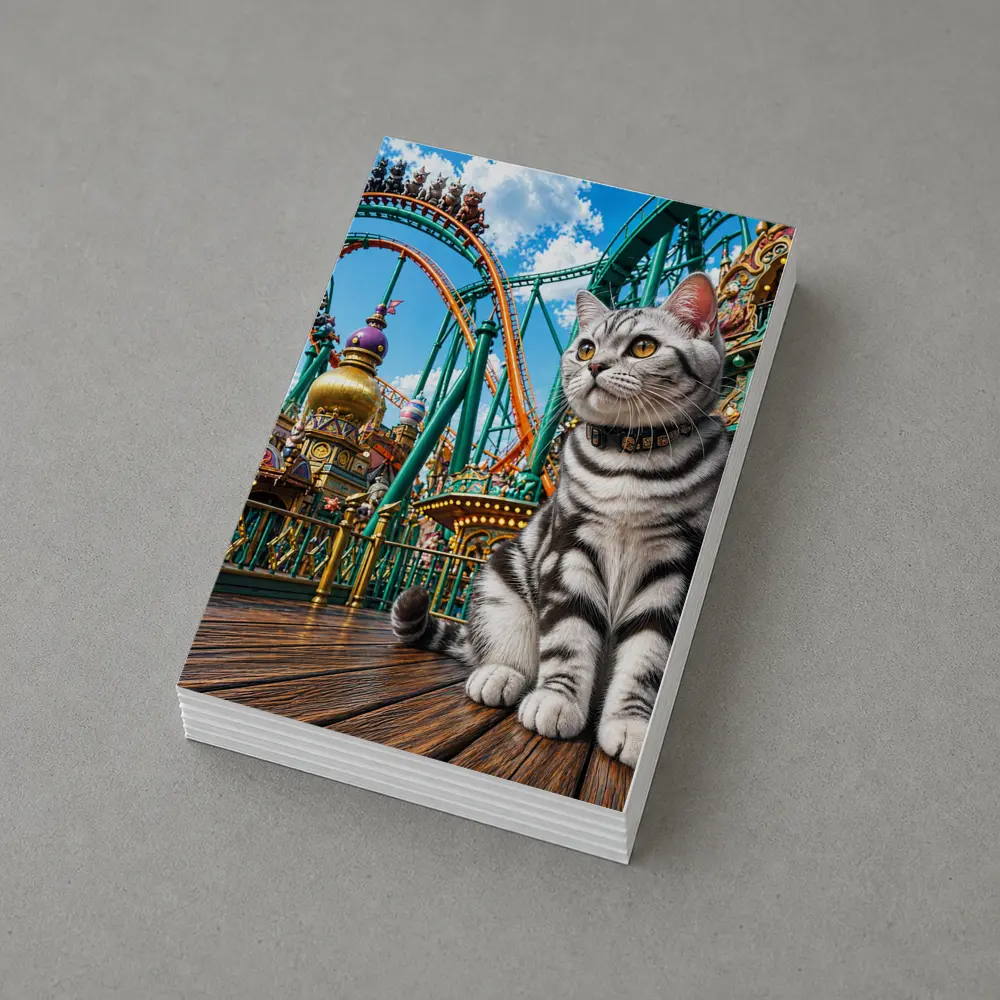 American Shorthair Cat Amusement Park Scene – Postcards