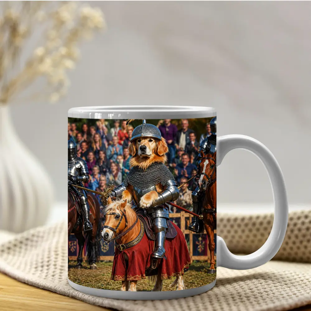 Golden Retriever Knight Medieval Tournament Crowd – Mugs