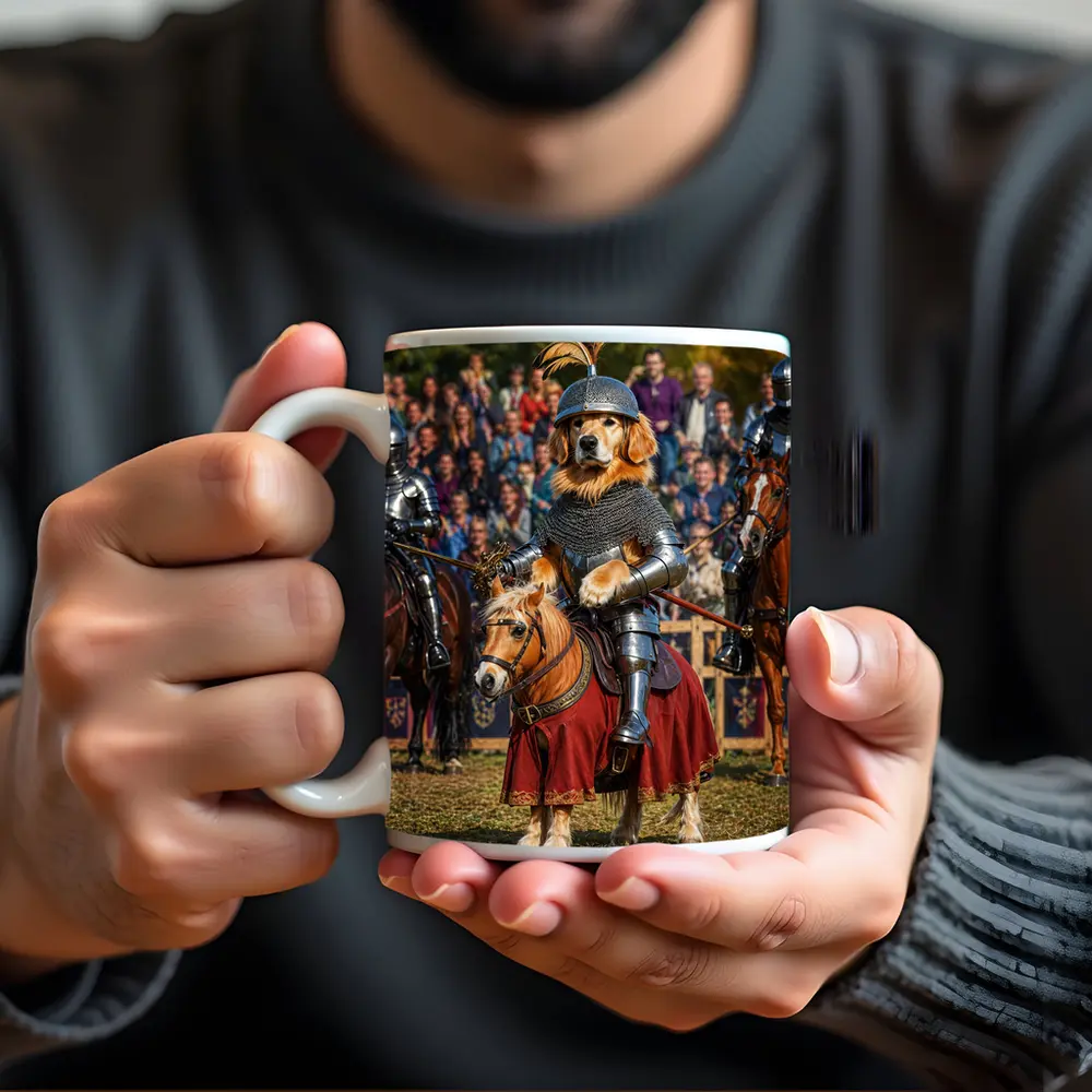 Golden Retriever Knight Medieval Tournament Crowd – Mugs