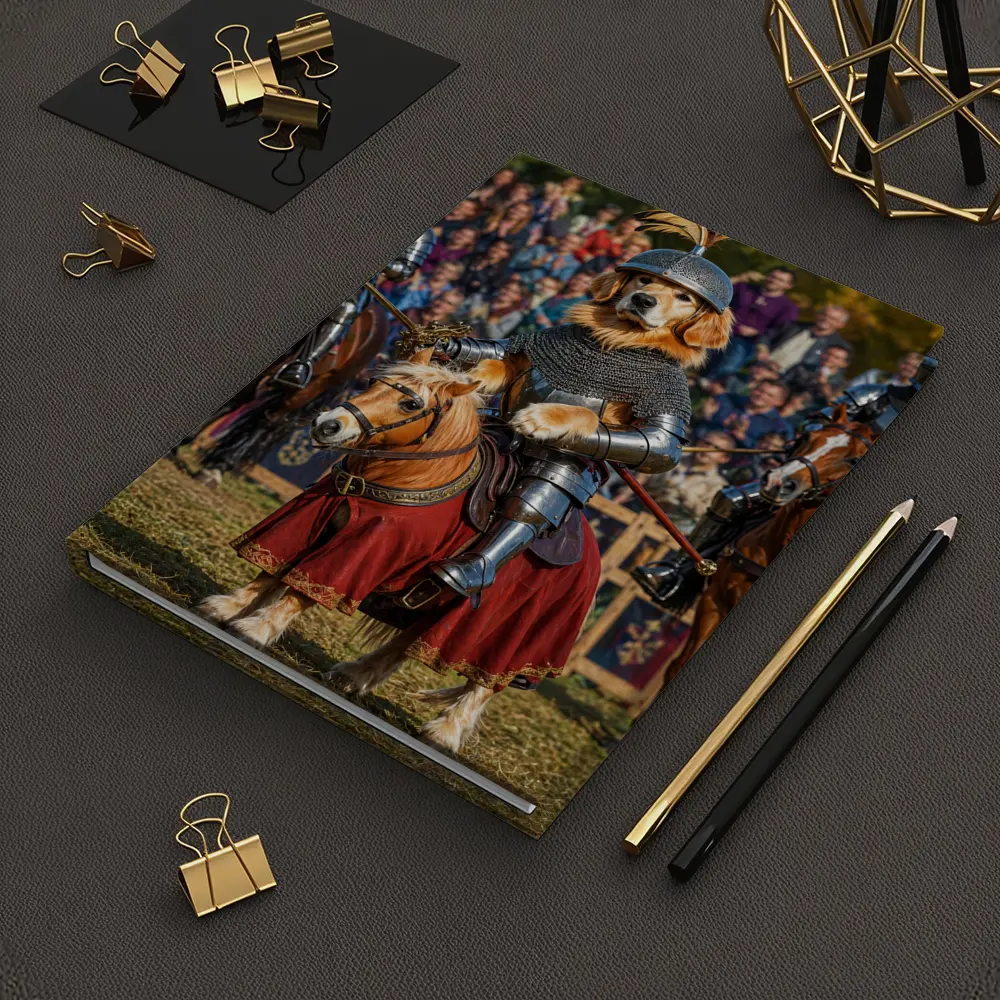 Golden Retriever Knight Medieval Tournament Crowd – Notebooks