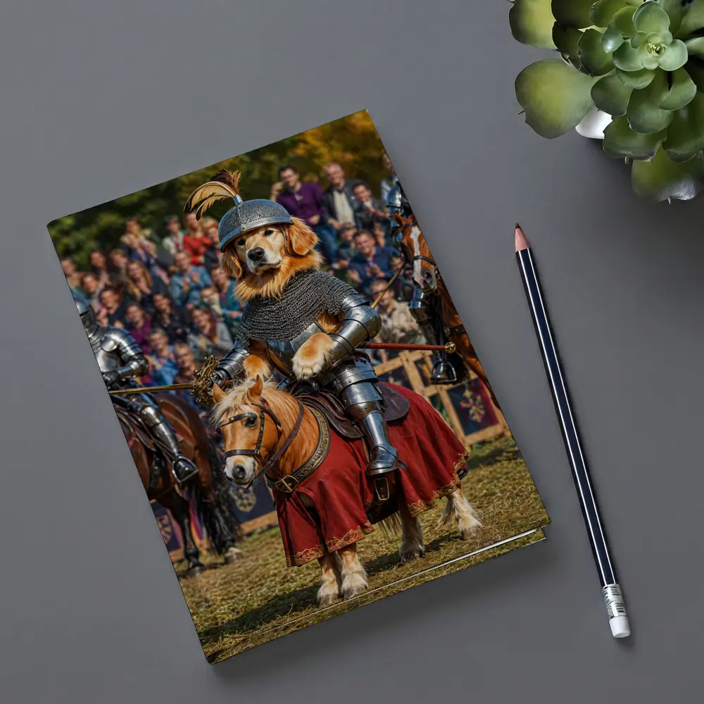 Golden Retriever Knight Medieval Tournament Crowd – Notebooks
