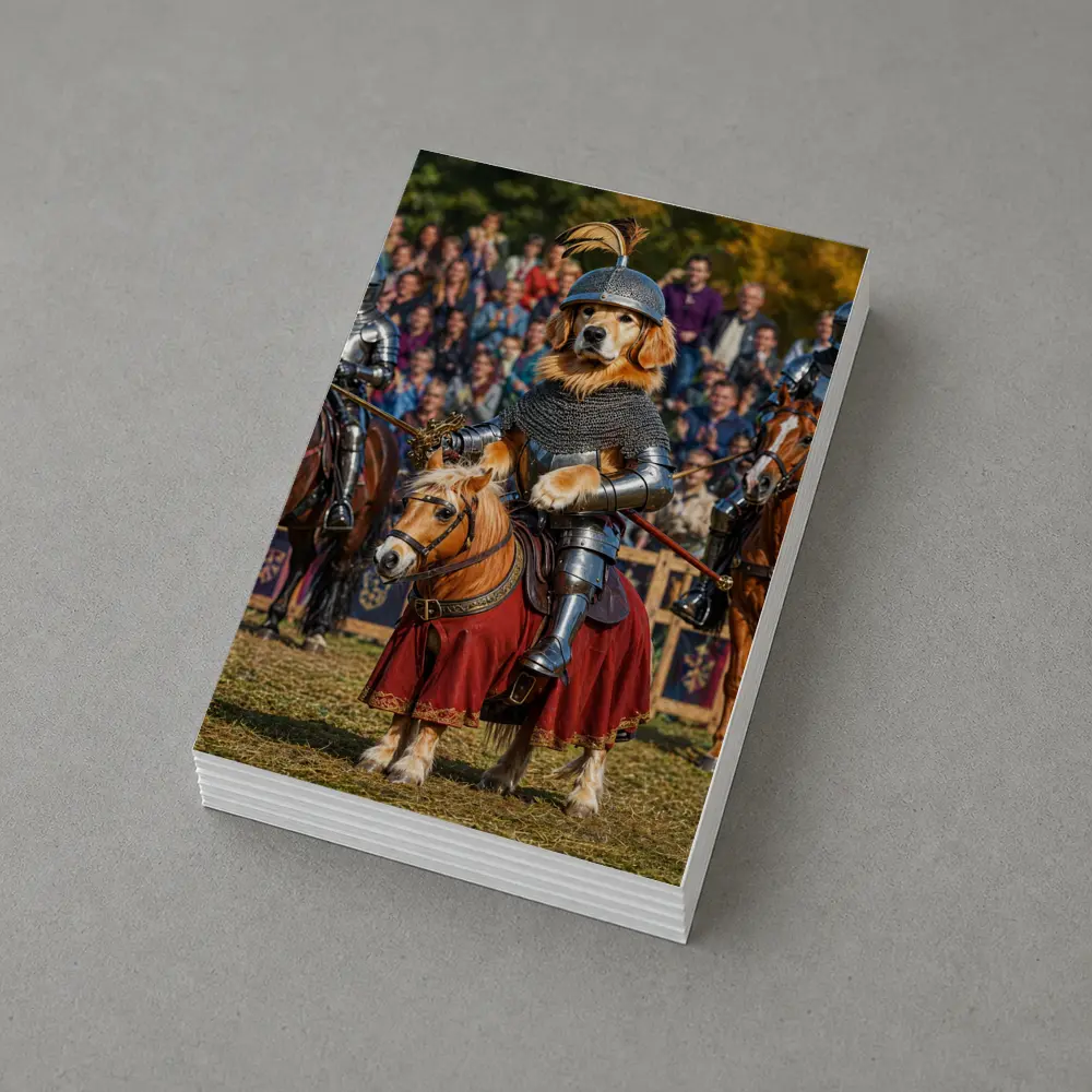 Golden Retriever Knight Medieval Tournament Crowd – Postcards