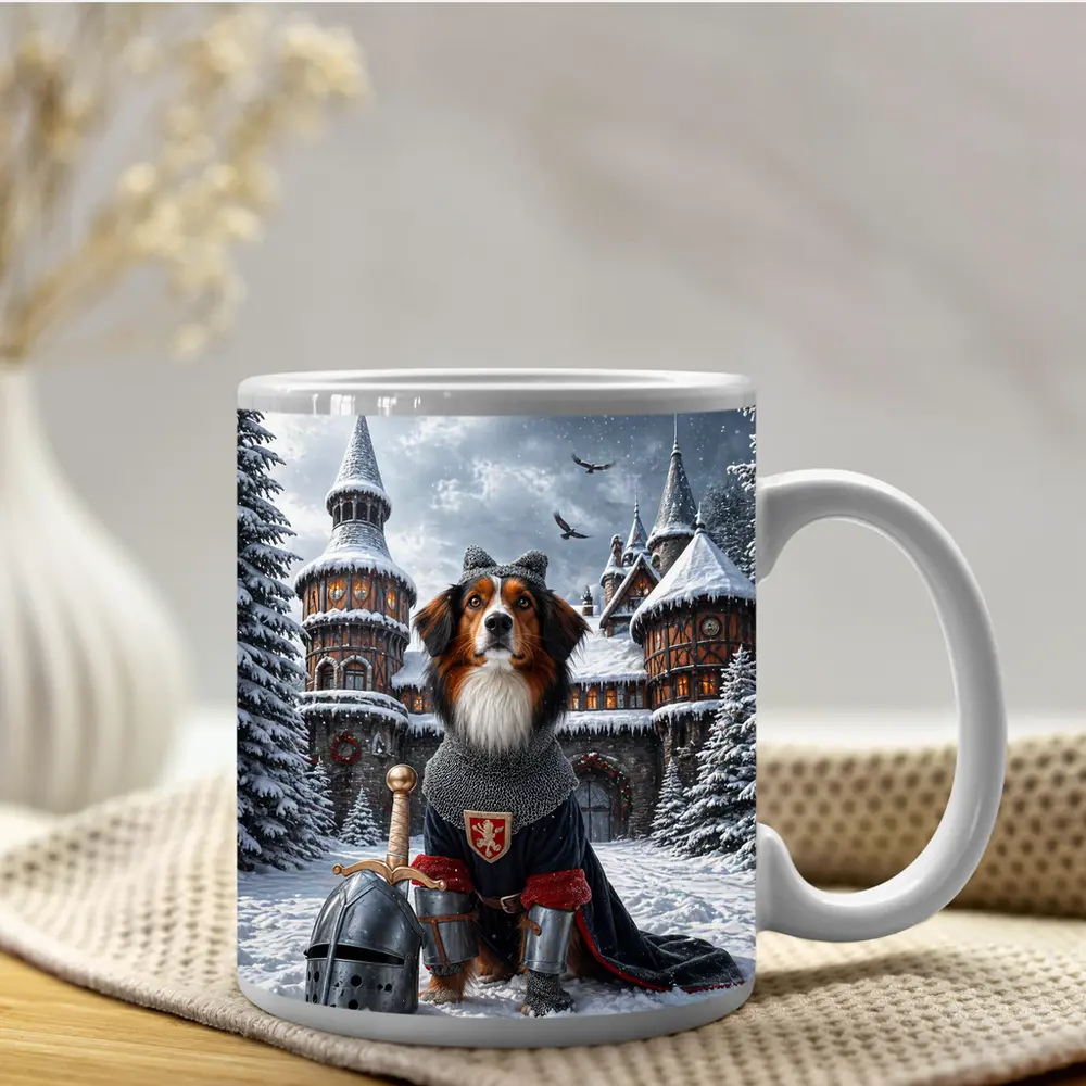 Bernese Mountain Dog Knight Snowy Castle – Mugs