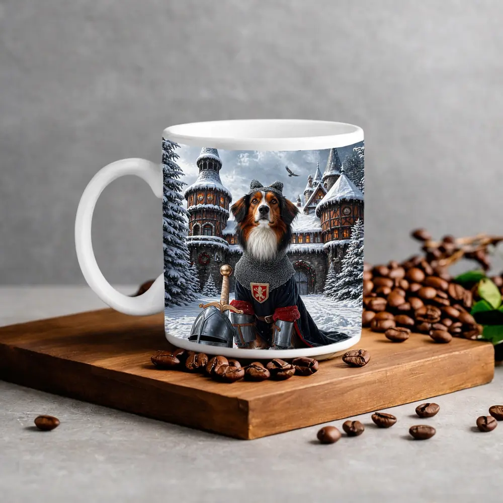 Bernese Mountain Dog Knight Snowy Castle – Mugs