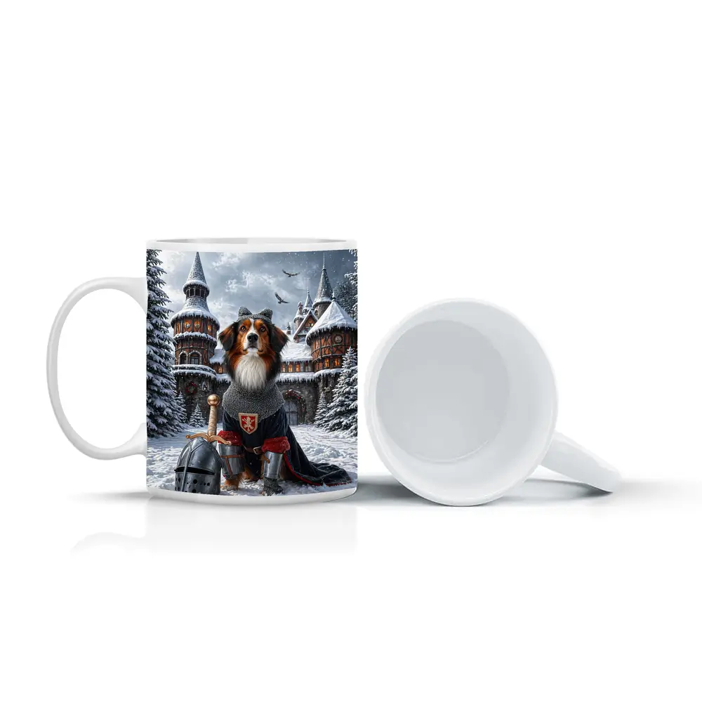 Bernese Mountain Dog Knight Snowy Castle – Mugs