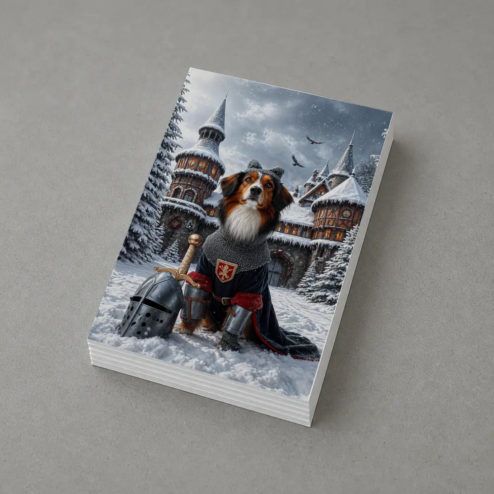 Bernese Mountain Dog Knight Snowy Castle – Postcards