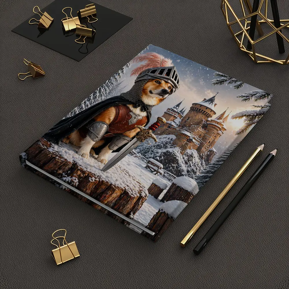 Knight Corgi Dog Medieval Castle Winter Scene – Notebooks