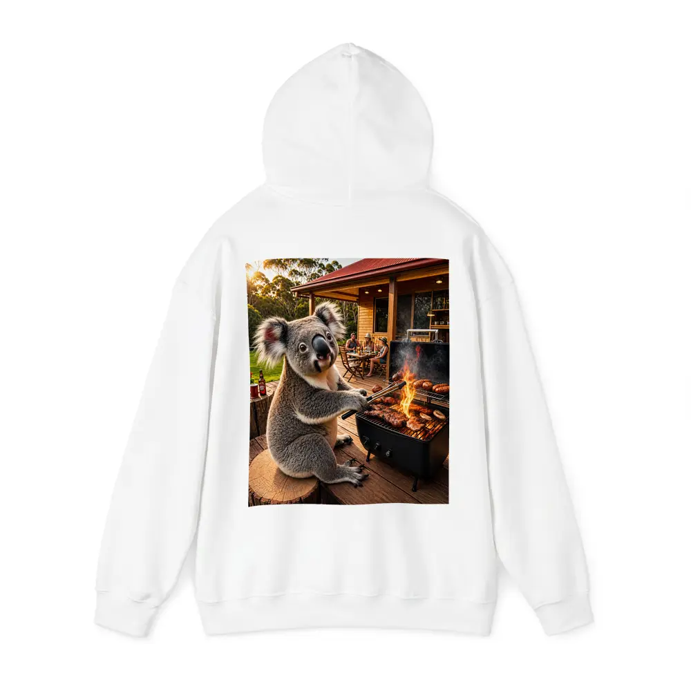 Koala Grilling Meat at Australian Backyard BBQ – Hoodies