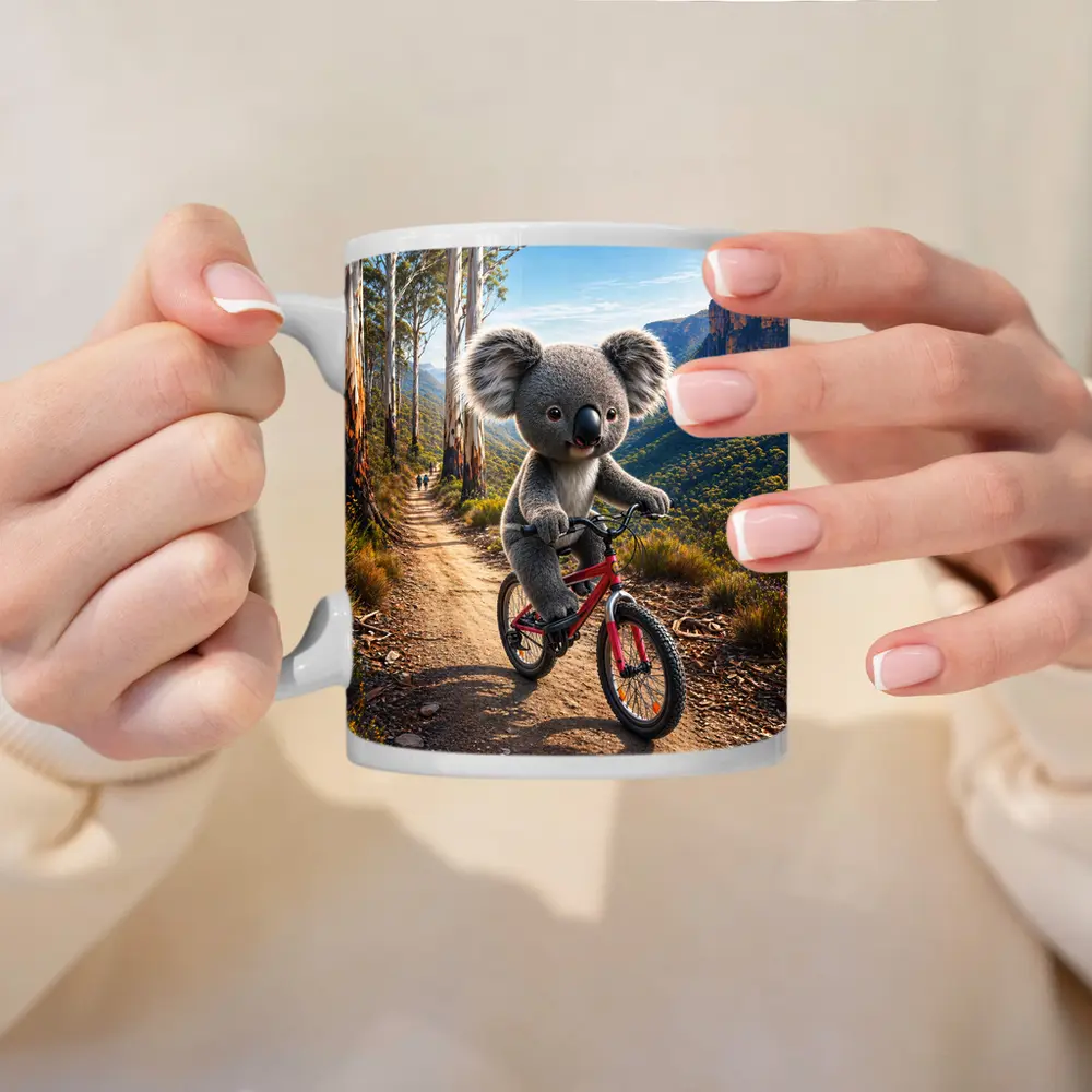 Koala Riding Bike Mountain Trail Australia – Mugs