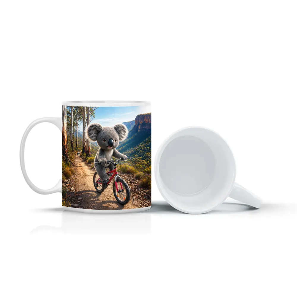 Koala Riding Bike Mountain Trail Australia – Mugs