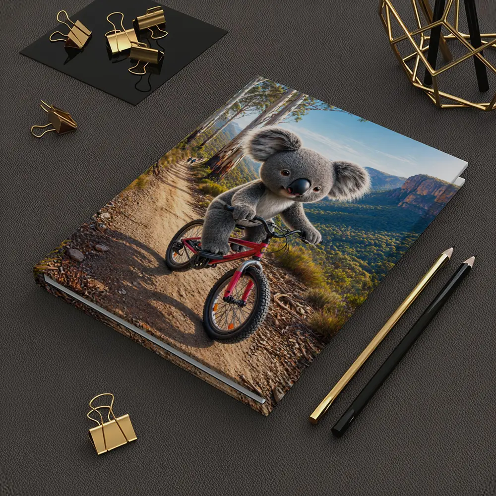 Koala Riding Bike Mountain Trail Australia – Notebooks