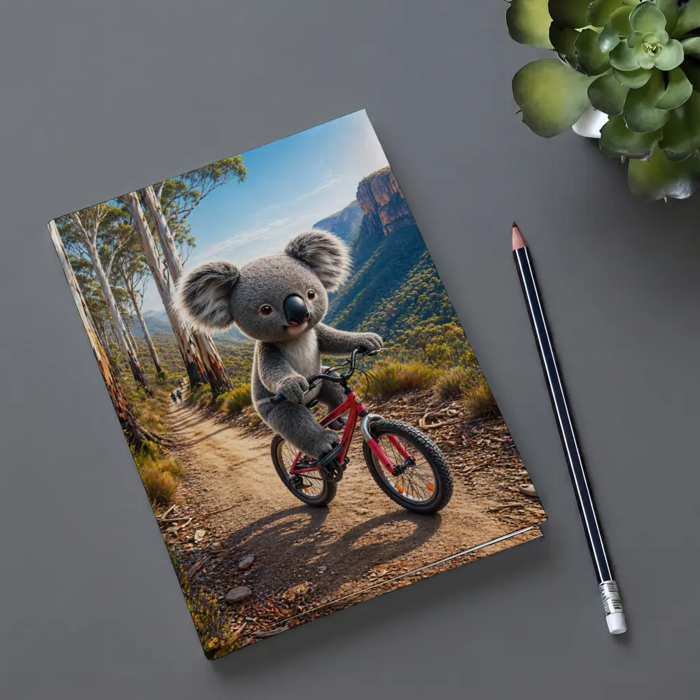 Koala Riding Bike Mountain Trail Australia – Notebooks