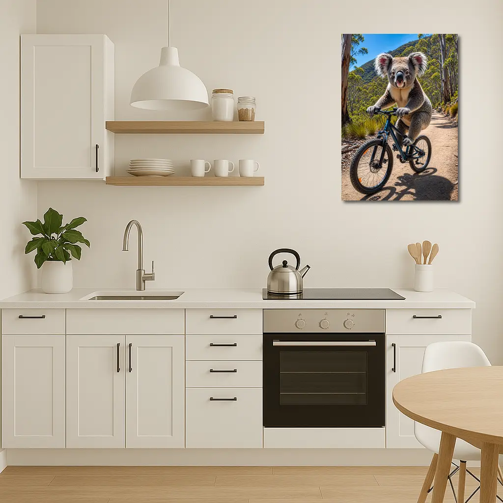 Koala Riding Mountain Bike Forest Trail – Wall Art