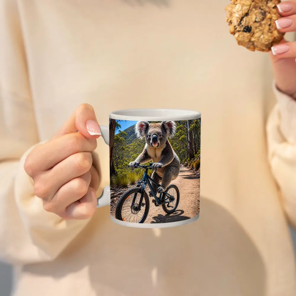 Koala Riding Mountain Bike Forest Trail – Mugs