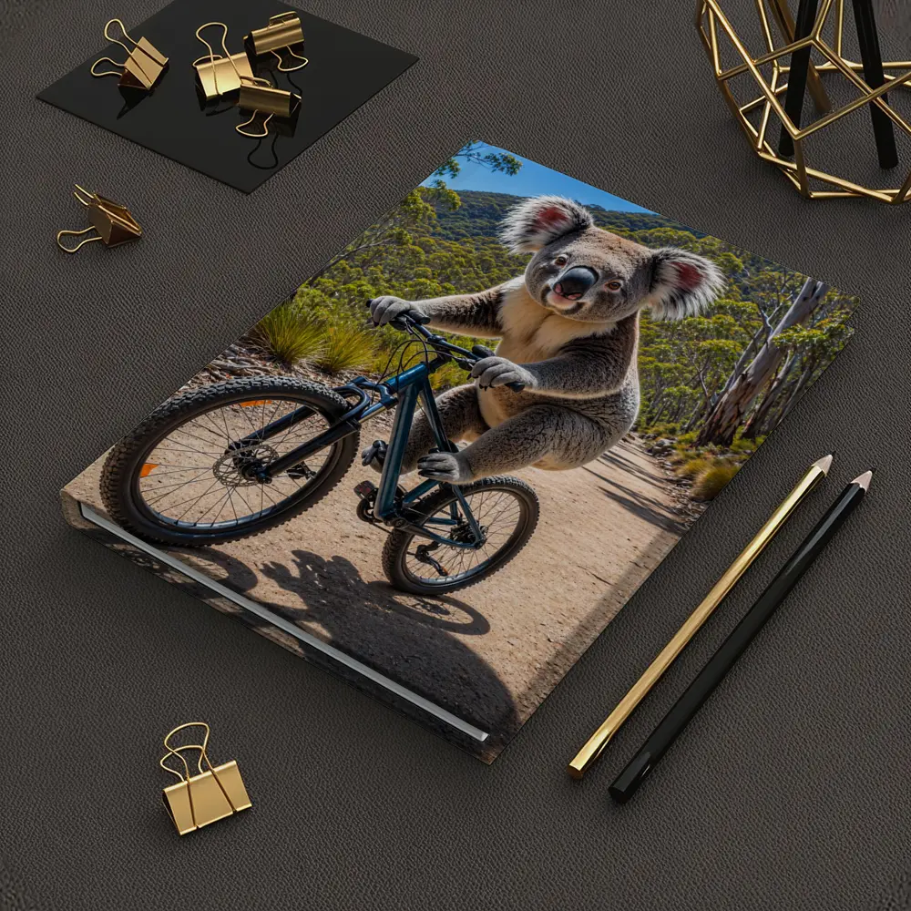 Koala Riding Mountain Bike Forest Trail – Notebooks