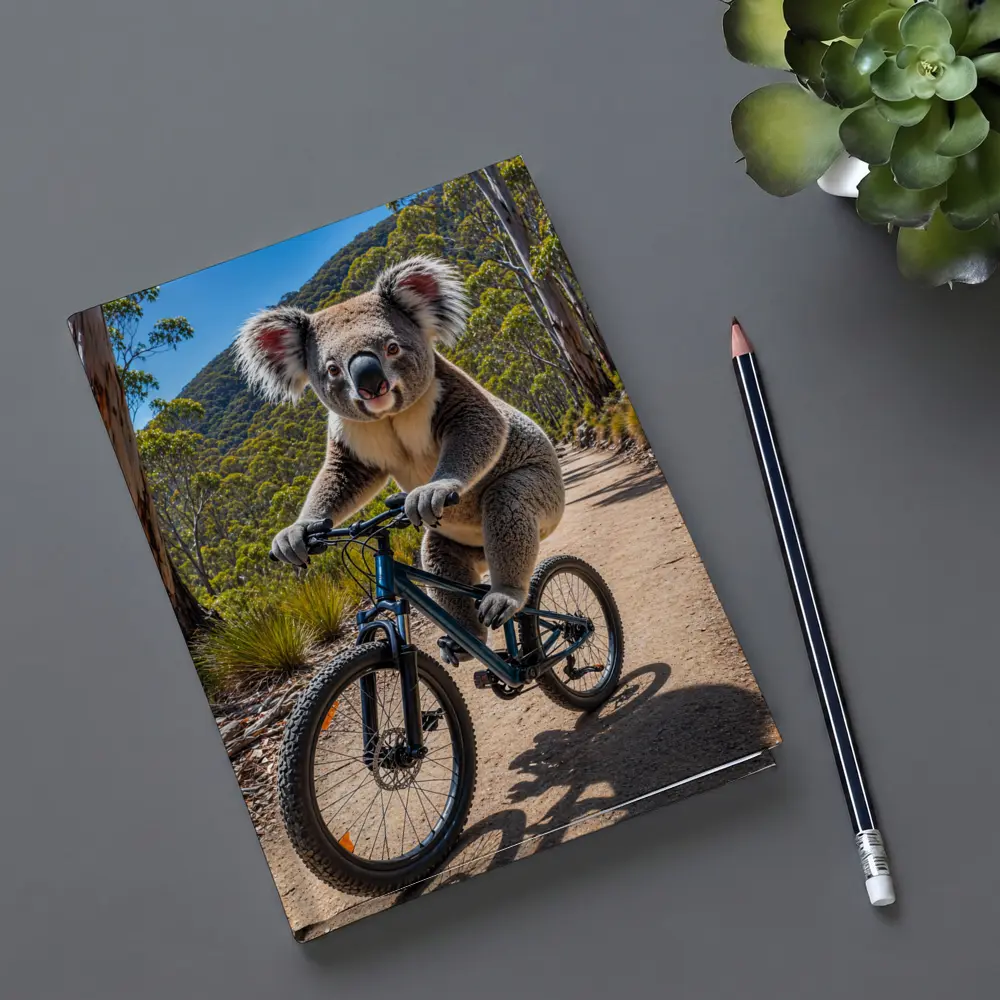 Koala Riding Mountain Bike Forest Trail – Notebooks