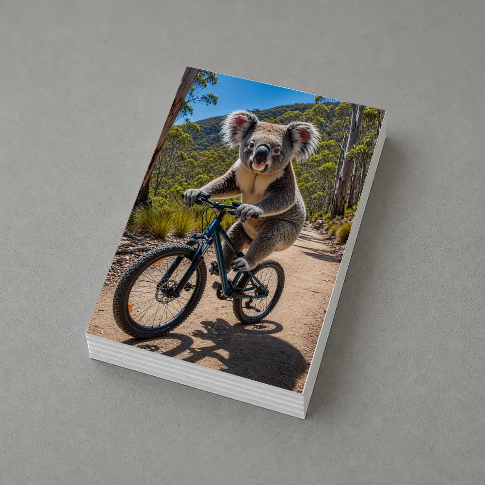 Koala Riding Mountain Bike Forest Trail – Postcards