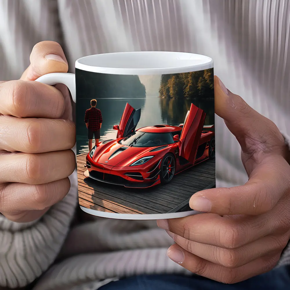 Koenigsegg Jesko Red Supercar Lakeside Dock – Mugs