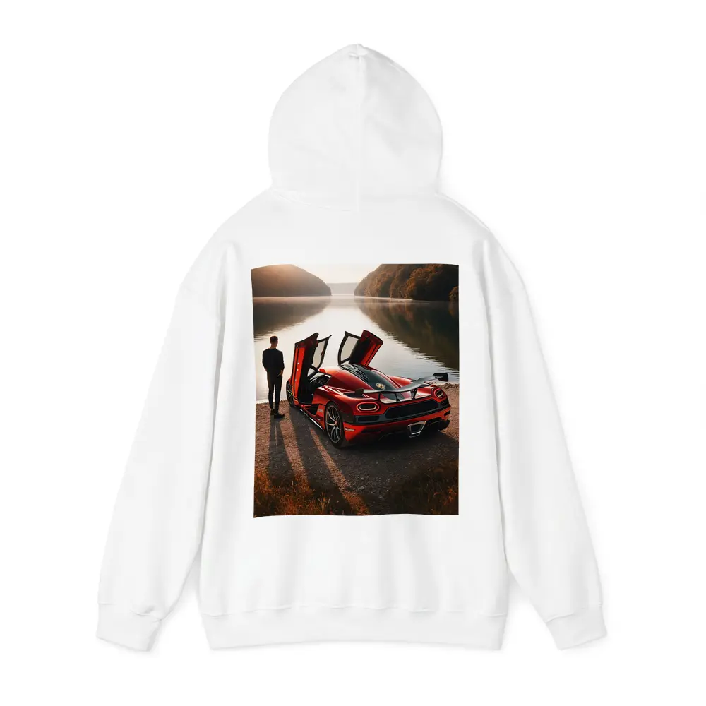 Koenigsegg Agera Red Doors Open Lakeside – Hoodies