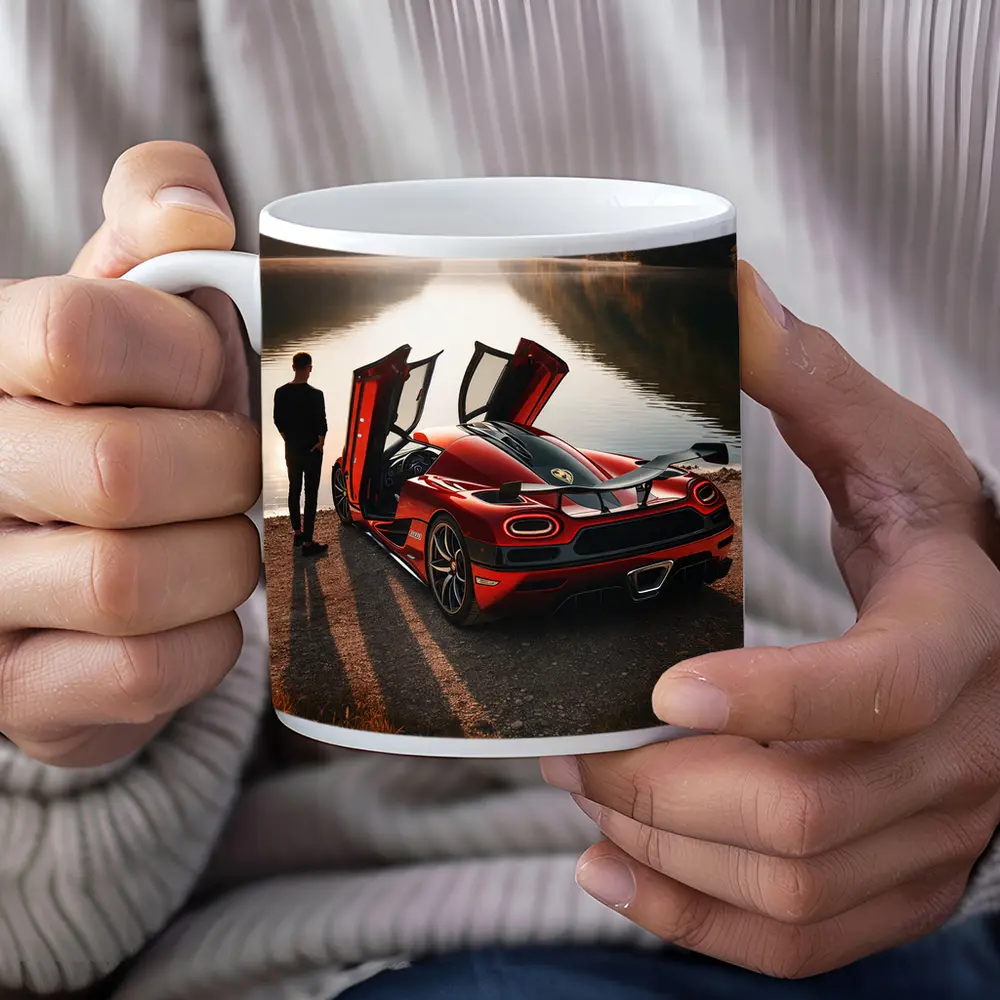 Koenigsegg Agera Red Doors Open Lakeside – Mugs