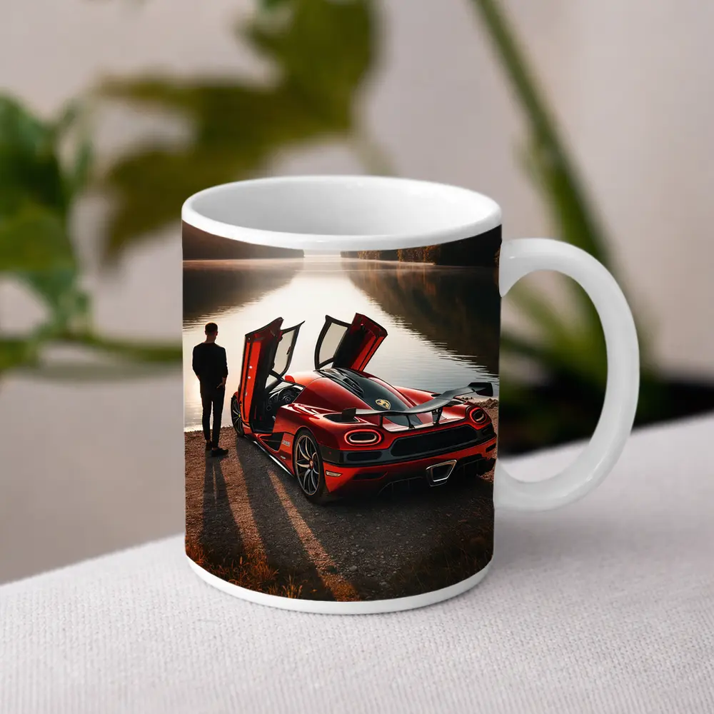 Koenigsegg Agera Red Doors Open Lakeside – Mugs