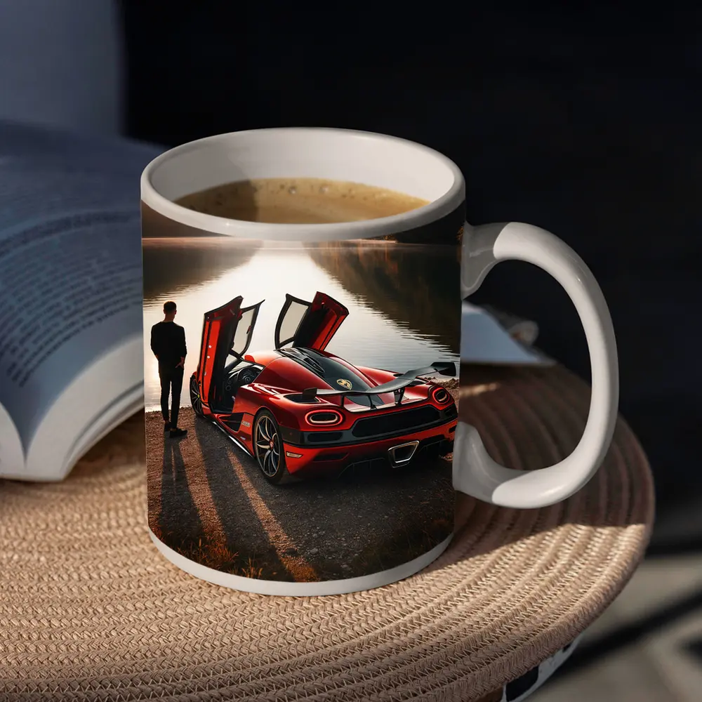 Koenigsegg Agera Red Doors Open Lakeside – Mugs