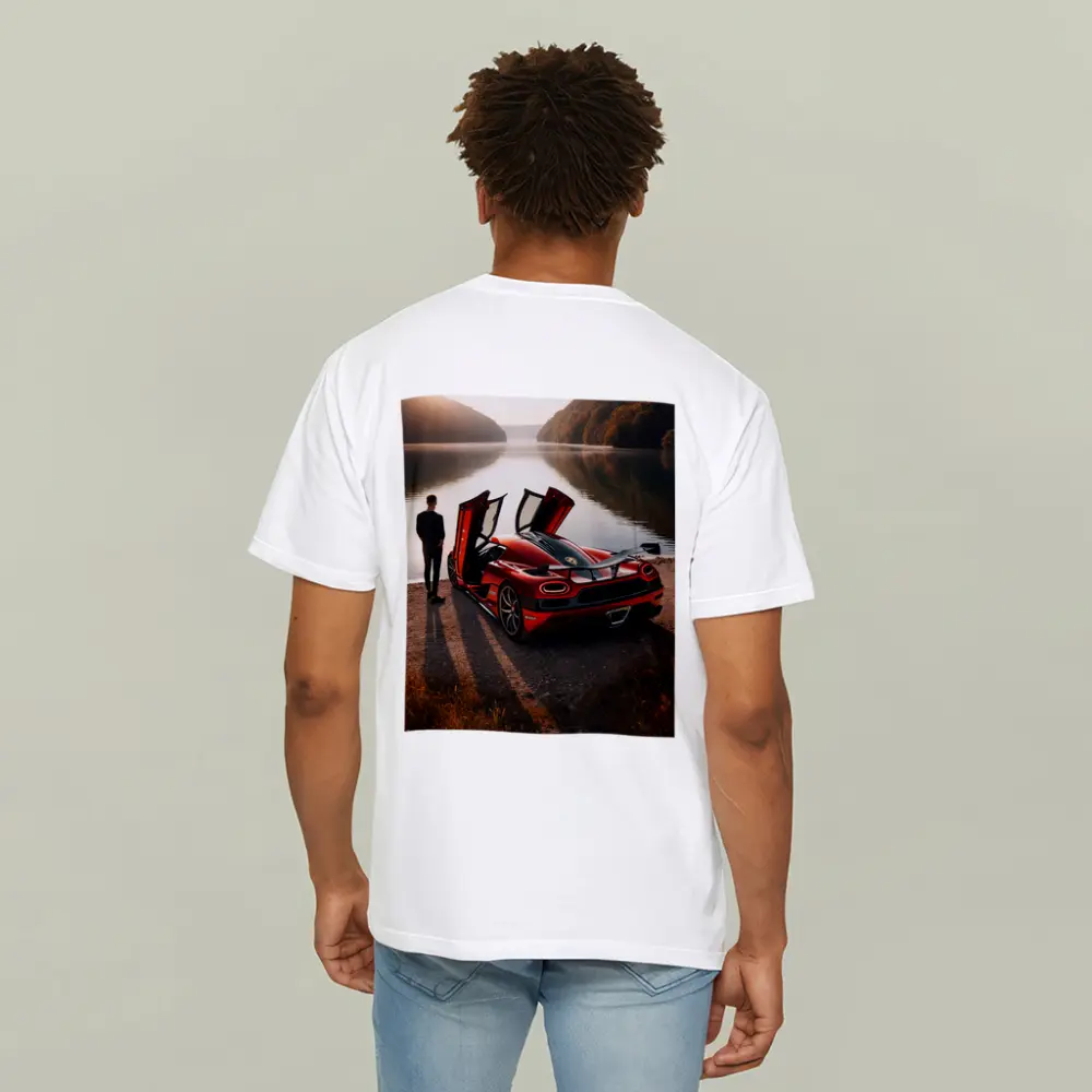 Koenigsegg Agera Red Doors Open Lakeside – T-Shirts