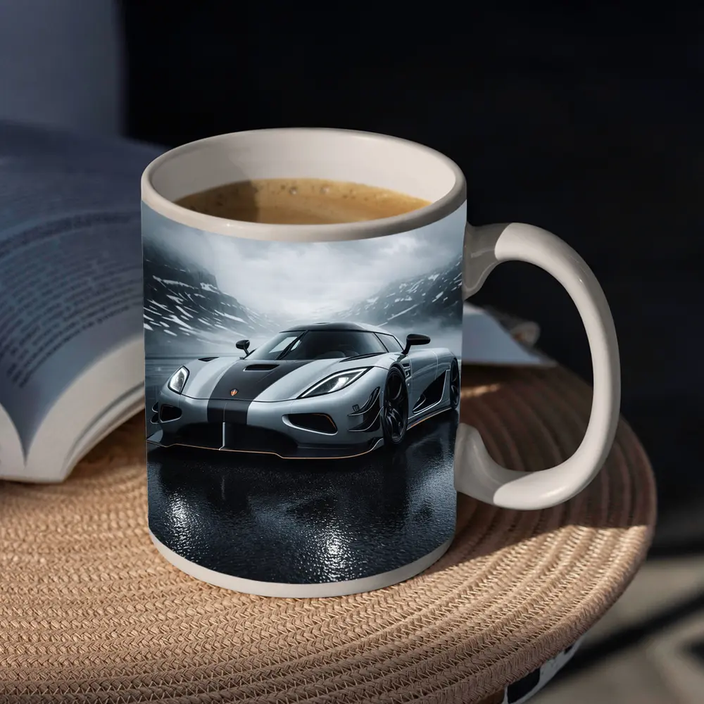 Koenigsegg Agera Wet Road Stormy Mountains – Mugs