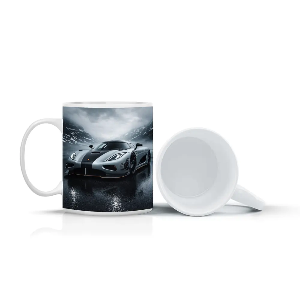 Koenigsegg Agera Wet Road Stormy Mountains – Mugs