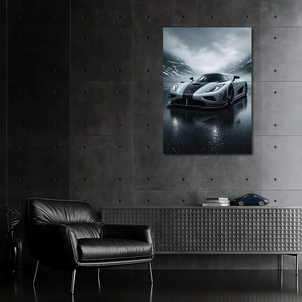 Koenigsegg Agera Wet Road Stormy Mountains – Wall Art