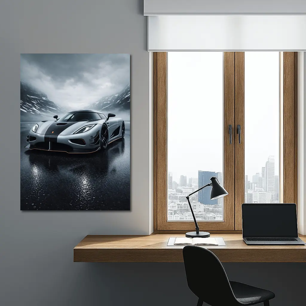 Koenigsegg Agera Wet Road Stormy Mountains – Wall Art