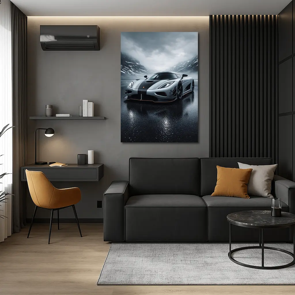 Koenigsegg Agera Wet Road Stormy Mountains – Wall Art