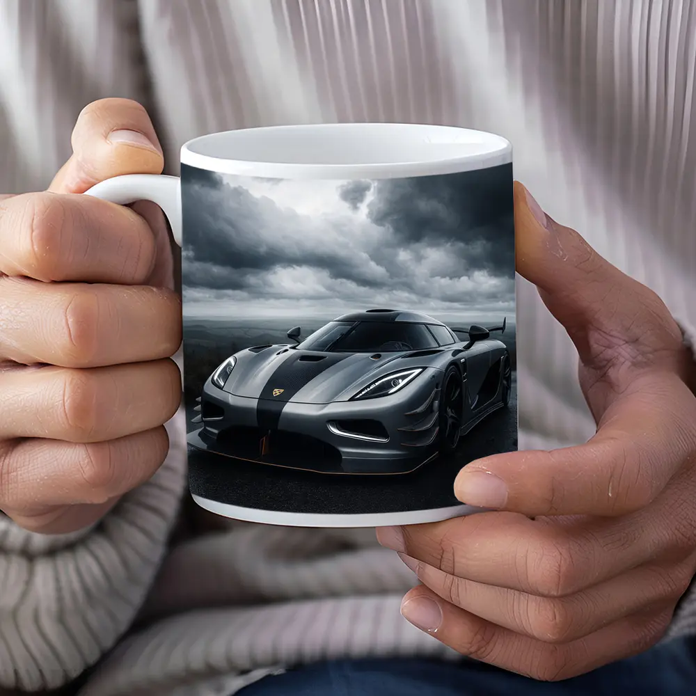 Koenigsegg Jesko Dark Cloudy Sky Road – Mugs