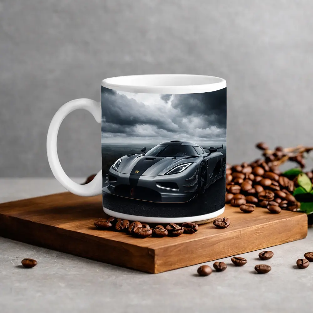 Koenigsegg Jesko Dark Cloudy Sky Road – Mugs